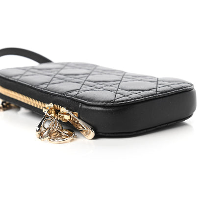 Christian Dior Lambskin Cannage Lady Dior Phone Holder Black 6 of 10