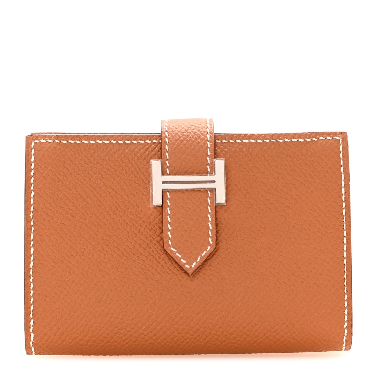 Hermes Epsom Bearn Card Holder Wallet Gold 1 of 7