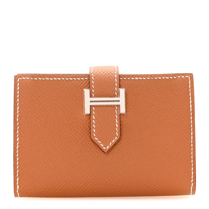 Hermes Epsom Bearn Card Holder Wallet Gold 1 of 7