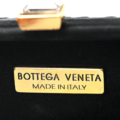 Bottega Veneta Satin Crystal Intreccio Tassel Clutch Black 6 of 9