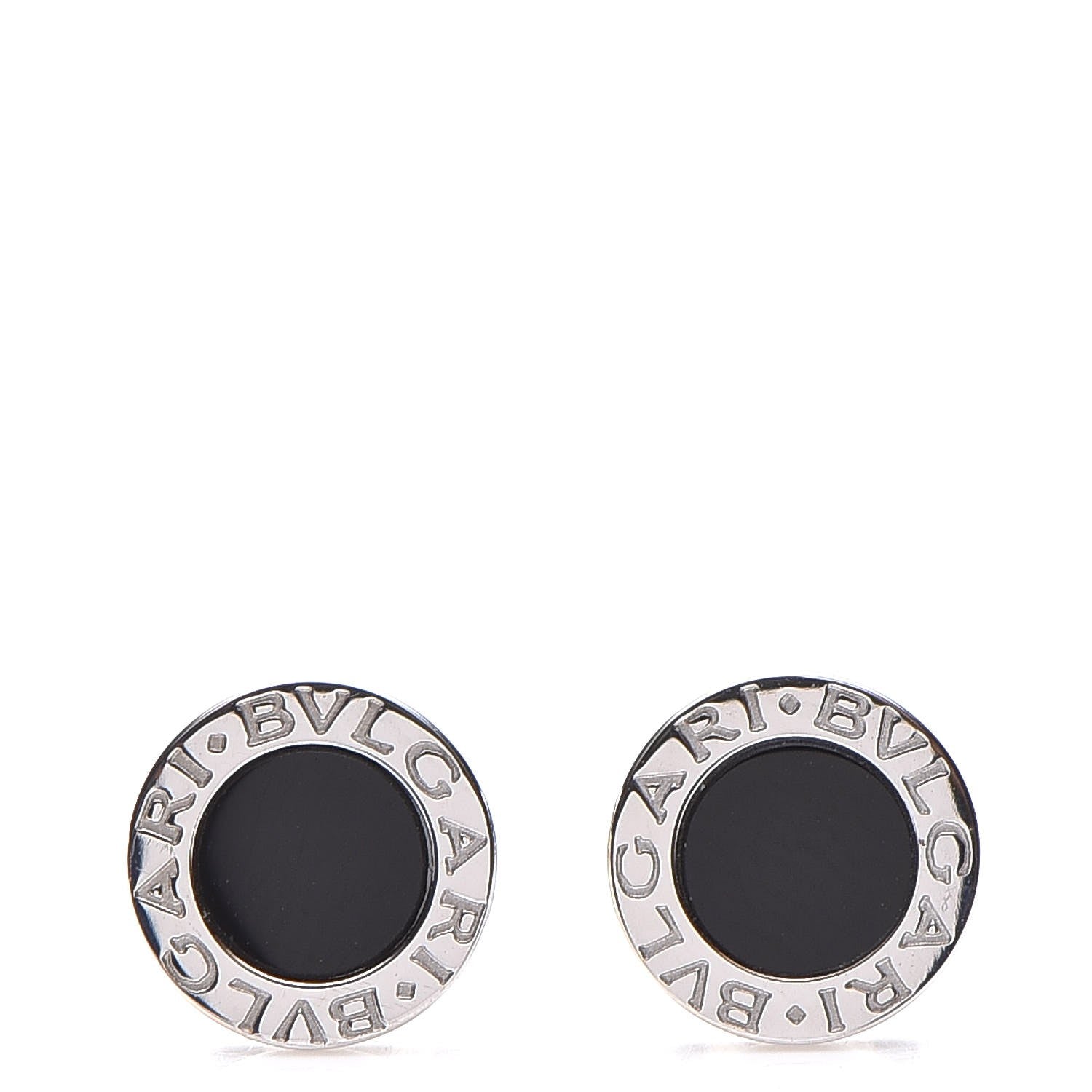 Bulgari 18K White Gold Black Onyx BVLGARI BVLGARI Stud Earrings 1 of 5