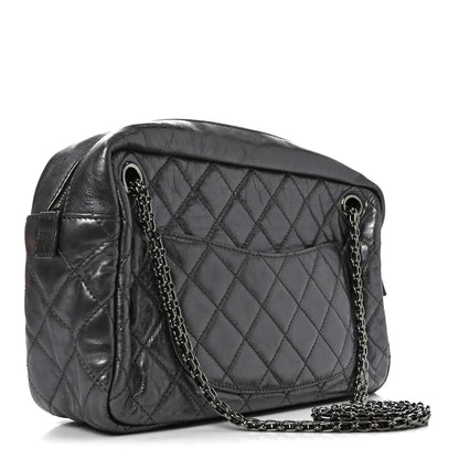 Chanel Metallic Aged Calfskin Quilted Medium Reissue Camera Case Dark Silver 3 of 10