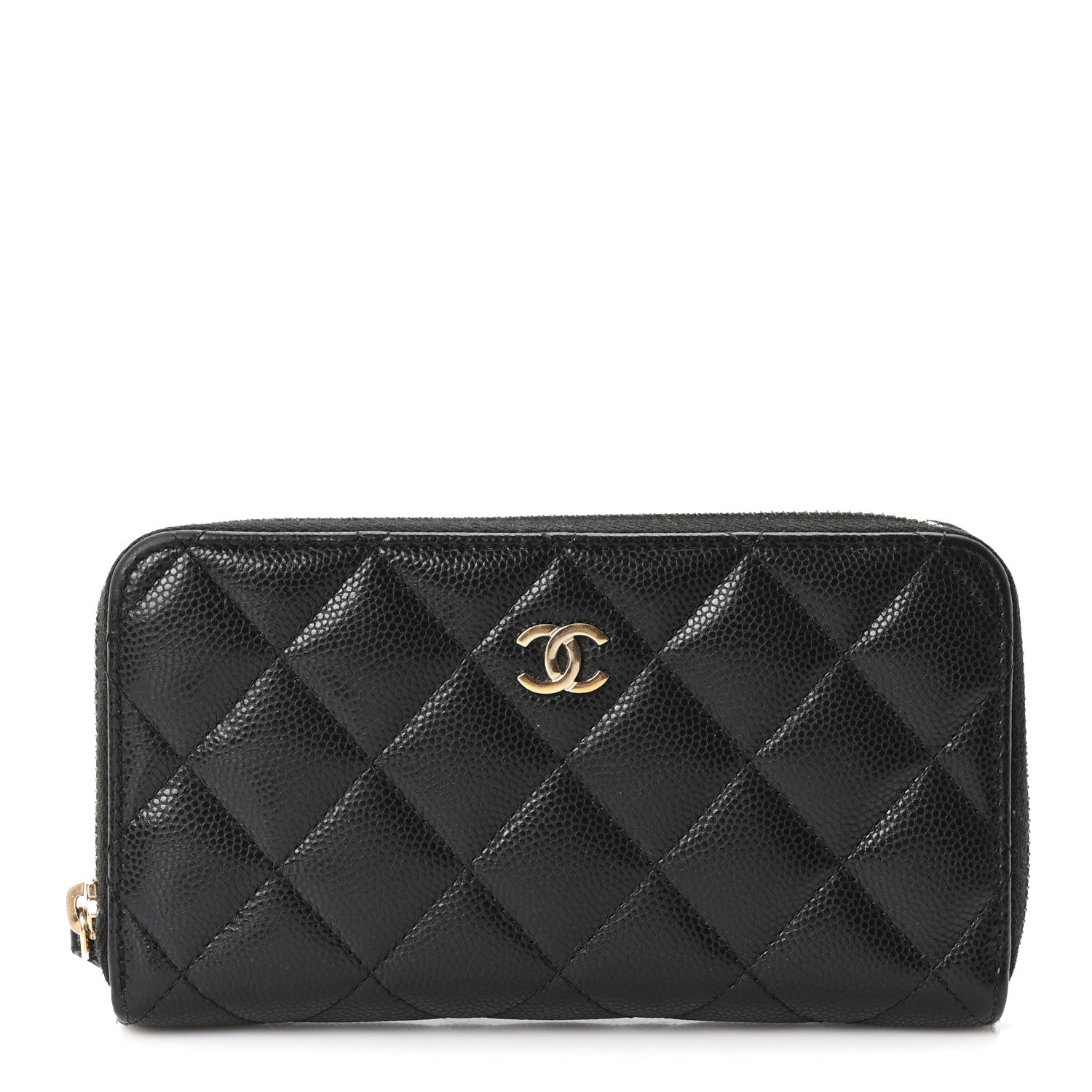 Chanel Caviar Quilted Medium Zip Around Wallet Black 1 of 12