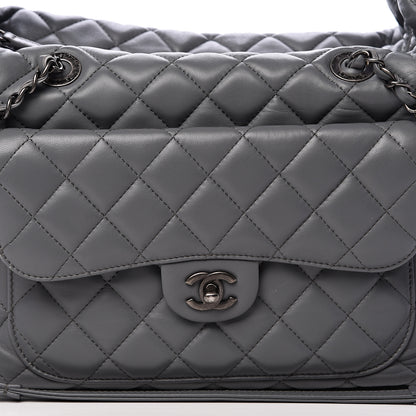 Chanel Lambskin Quilted Shoulder Bag Grey 7 of 12