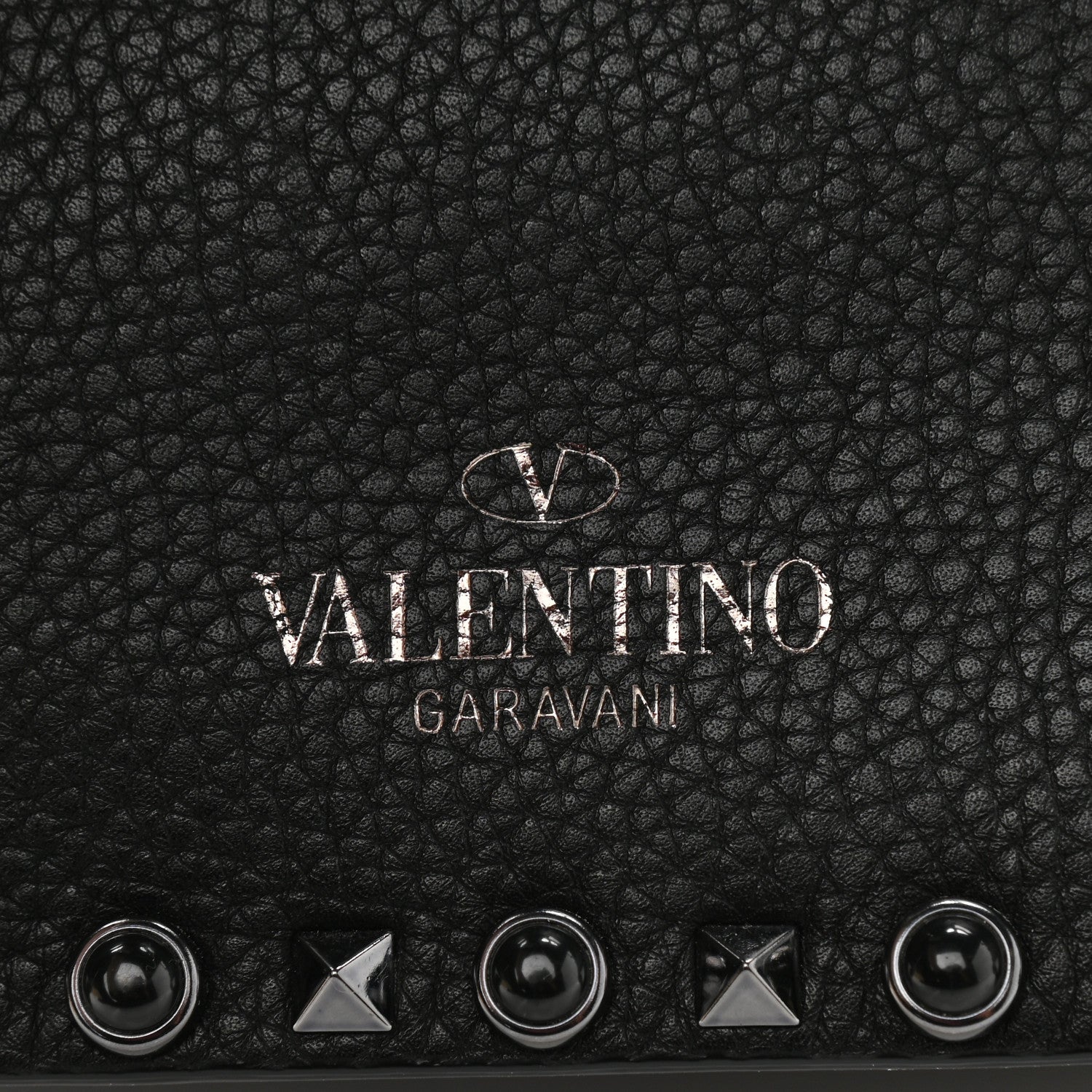 Valentino Garavani Pebbled Calfskin Onyx Medium Rockstud Rolling Flap Saddle Bag Black 7 of 11