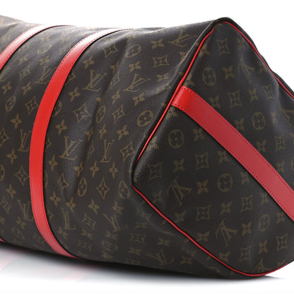 Louis Vuitton Calfskin Monogram Keepall Bandouliere 50 Coquelicot 9 of 13