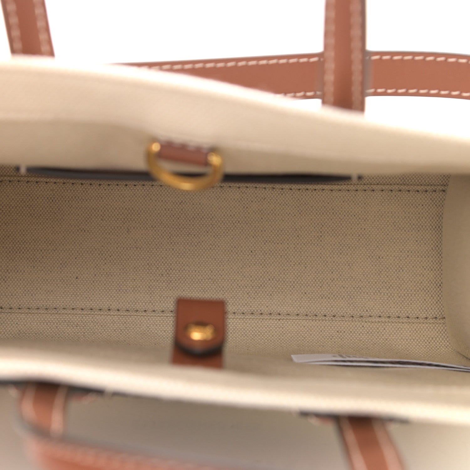 Burberry Canvas Smooth Calfskin Mini Two Tone Freya Tote Brown 5 of 10