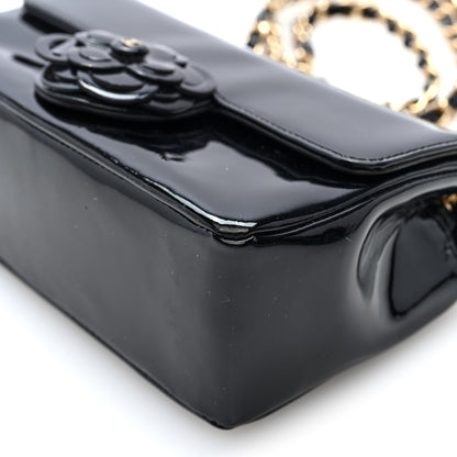 Chanel Patent Calfskin Small Camellia Flap Black 10 of 10