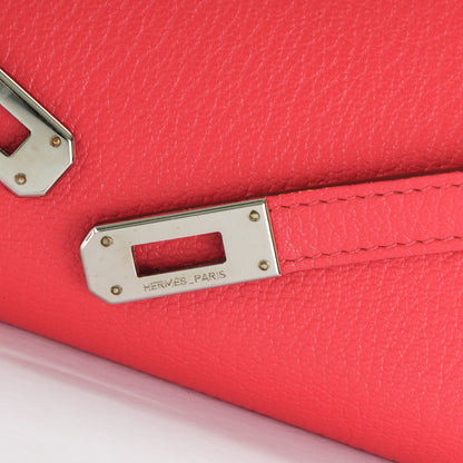 Hermes Chevre Mysore Kelly Longue Wallet Bougainvillea 8 of 11