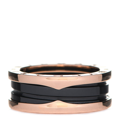 Bulgari 18K Rose Gold Black Ceramic B.Zero1 Two-Band Ring 57 8 3 of 6
