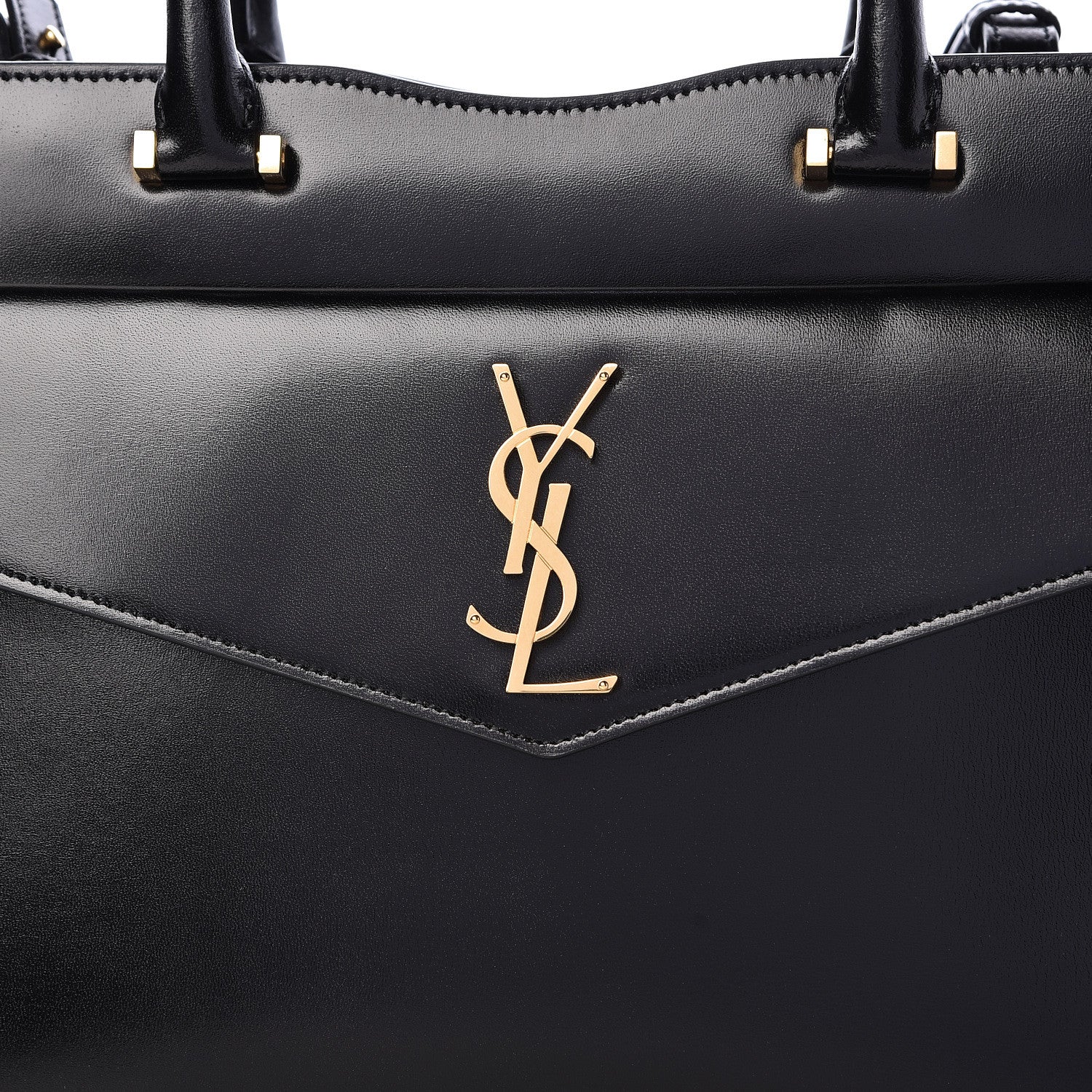 Saint Laurent Shiny Calfskin Medium Uptown Tote Black 9 of 11