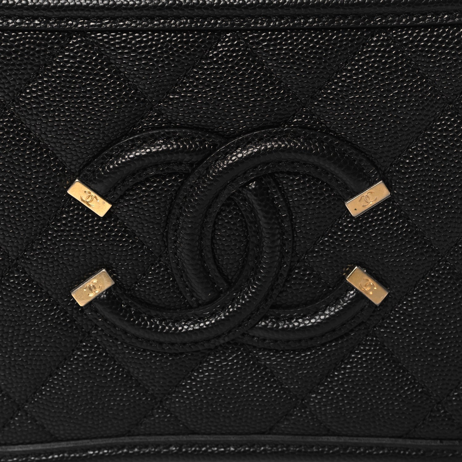 Chanel Caviar Quilted Small CC Filigree Vanity Case Black 8 of 11