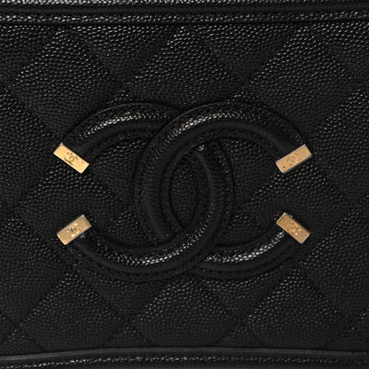 Chanel Caviar Quilted Small CC Filigree Vanity Case Black 8 of 11