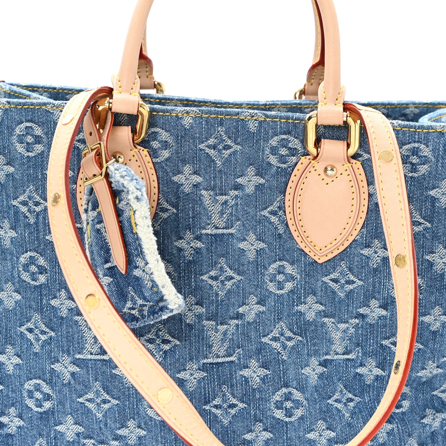 Louis Vuitton Monogram Denim Onthego MM Blue 7 of 10