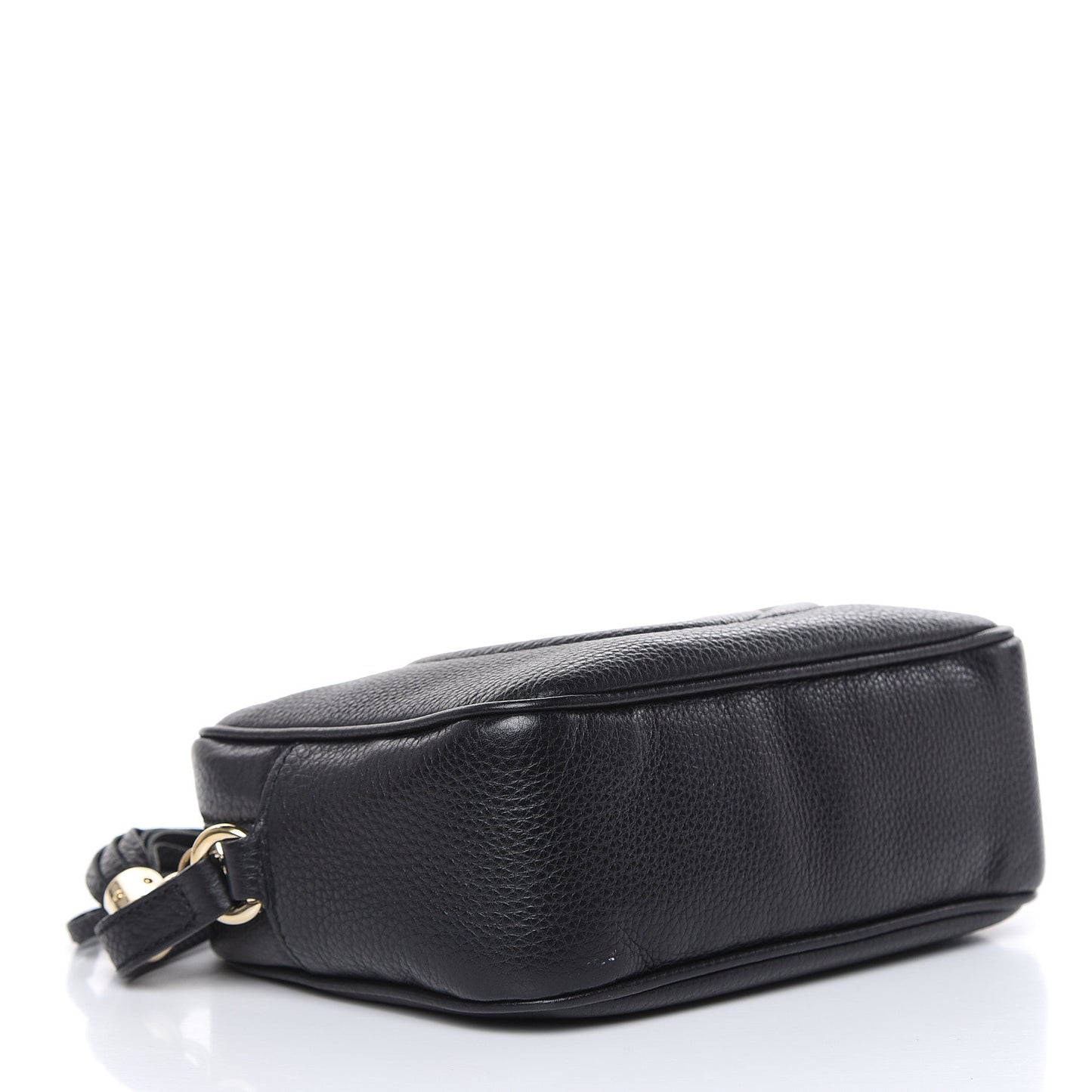 Pebbled Calfskin Small Soho Disco Bag Black