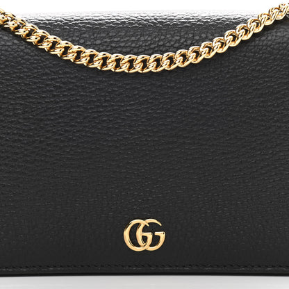Gucci Calfskin Mini GG Marmont Chain Wallet Black 8 of 12