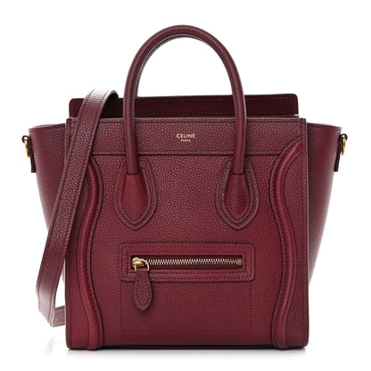 Celine Drummed Calfskin Nano Luggage Acai 1 of 12