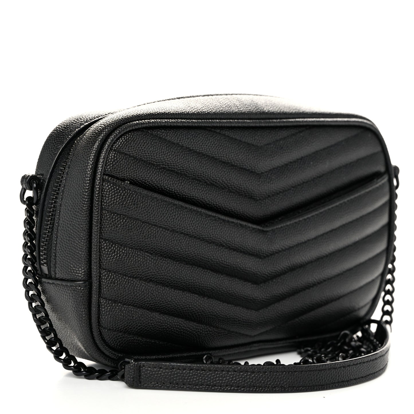 Grain De Poudre Matelasse Monochrome Monogram Mini Lou Camera Bag Black