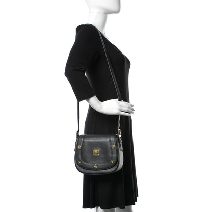 MCM Saffiano Studded Crossbody Black 2 of 10
