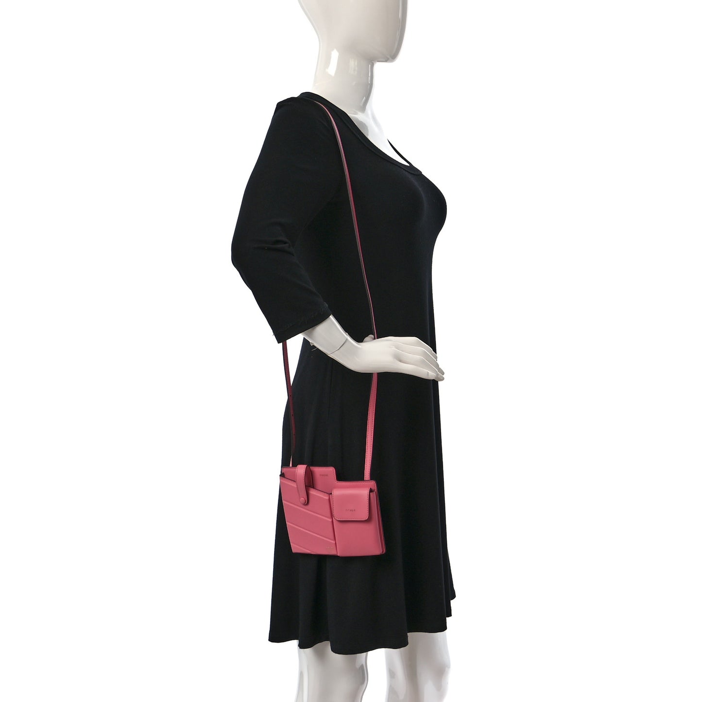 Vitello Grace Matte Two Pocket Mini Crossbody Pink