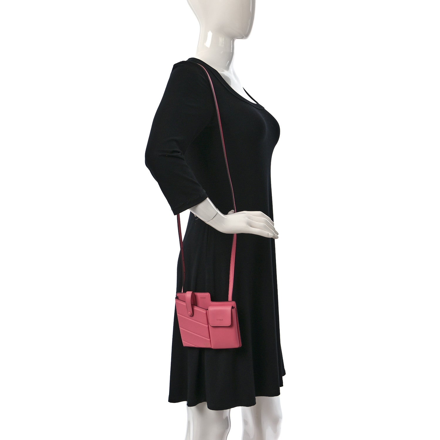 Fendi Vitello Grace Matte Two Pocket Mini Crossbody Pink 2 of 9