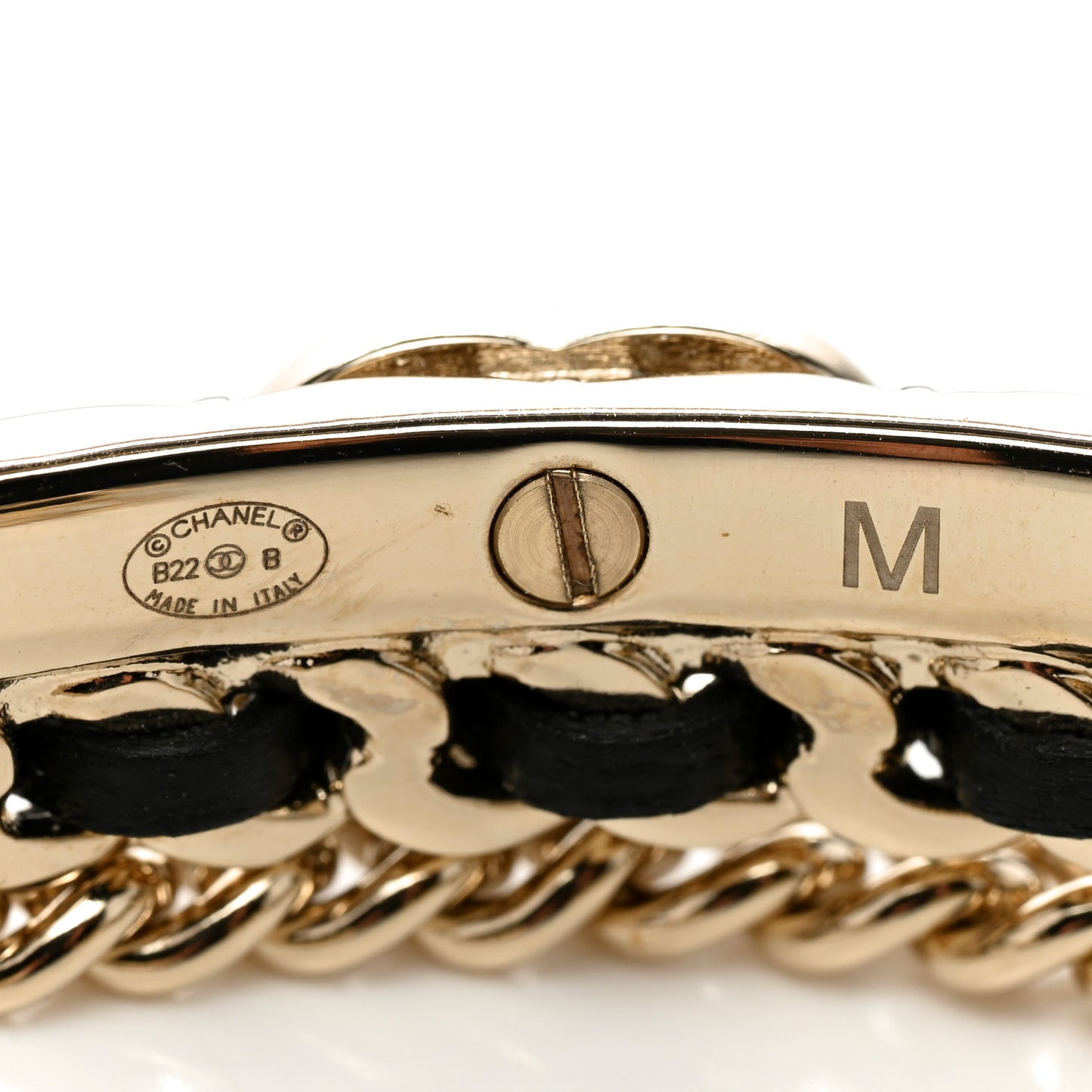 Metal Lambskin CC Turnlock Chain Bracelet