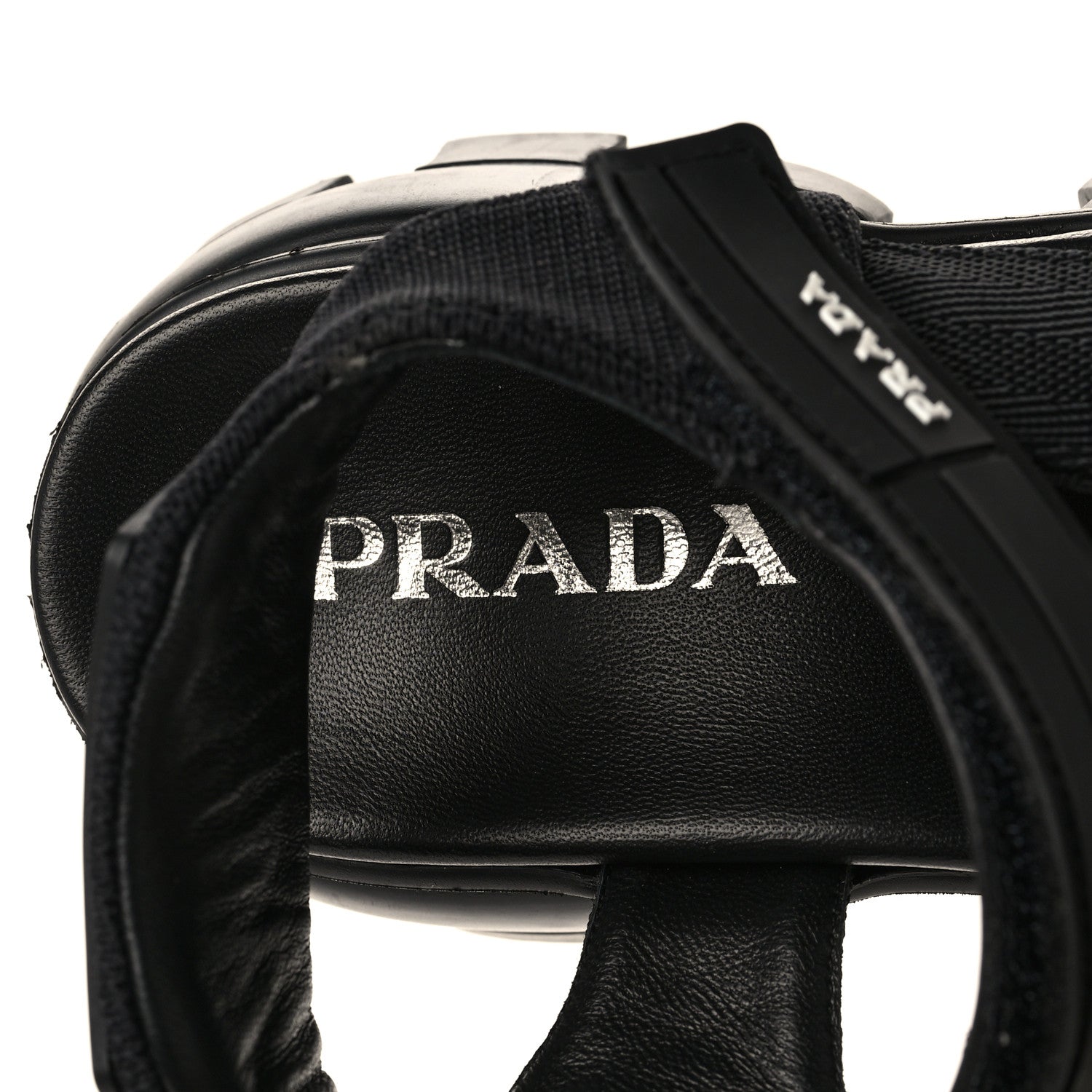 Prada Rubber Nylon Velcro Womens Cloudbust Thunder 50mm Sandals 38.5 Black 8 of 9