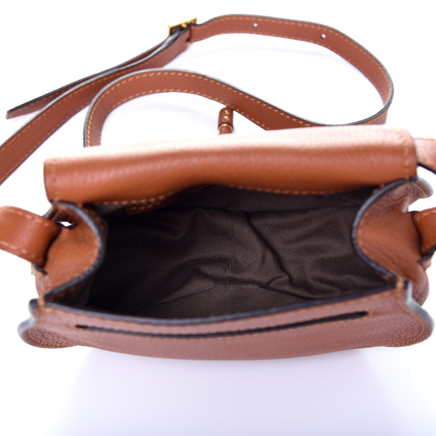 Calfskin Mini Marcie Round Crossbody Bag Tan