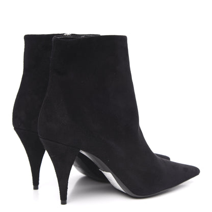Saint Laurent Suede Kiki Ankle 85 Zip Boot 37.5 Black 4 of 7