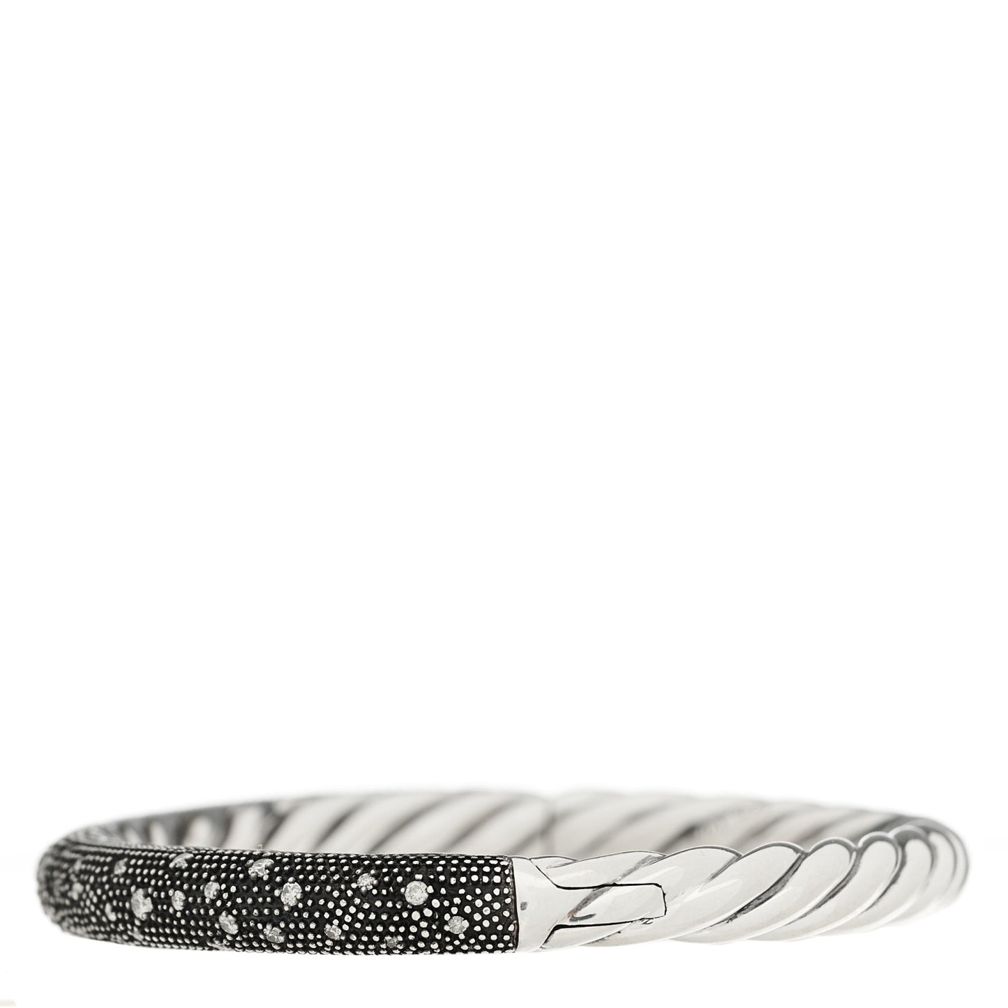 Sterling Silver Diamond 5mm Midnight Melange Bangle Bracelet