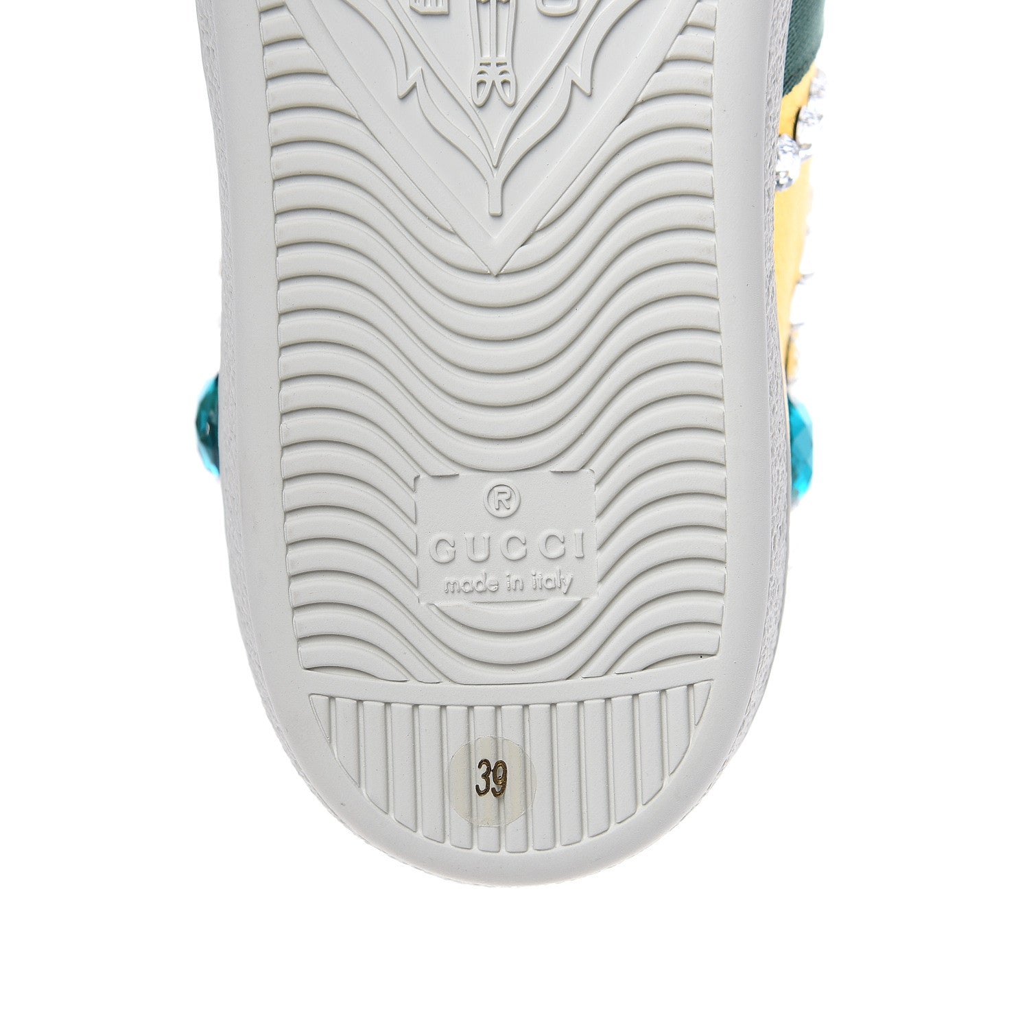 Gucci Metallic Nappa Crystal Web Womens Ace Sneakers 39 Oro Vecchio 9 of 10