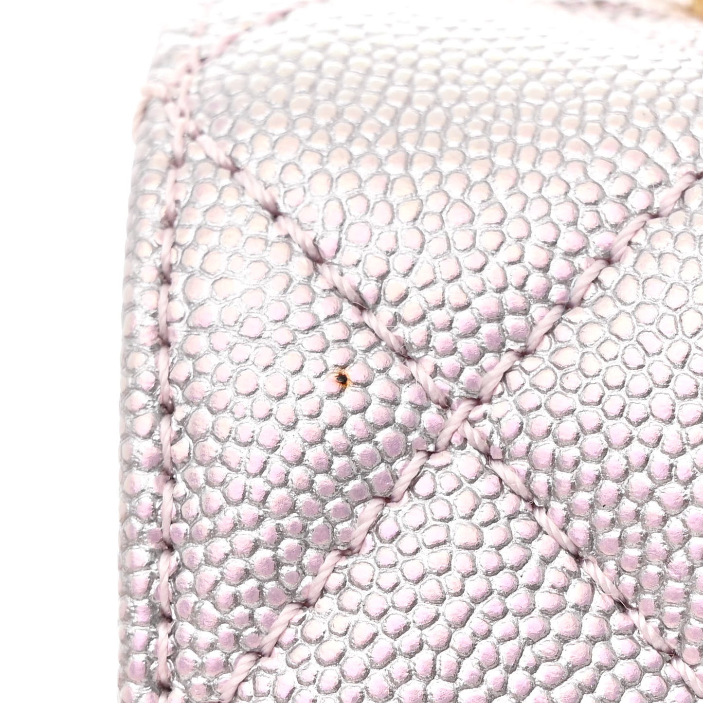 Metallic Caviar Quilted Extra Mini Coco Handle Flap Light Pink