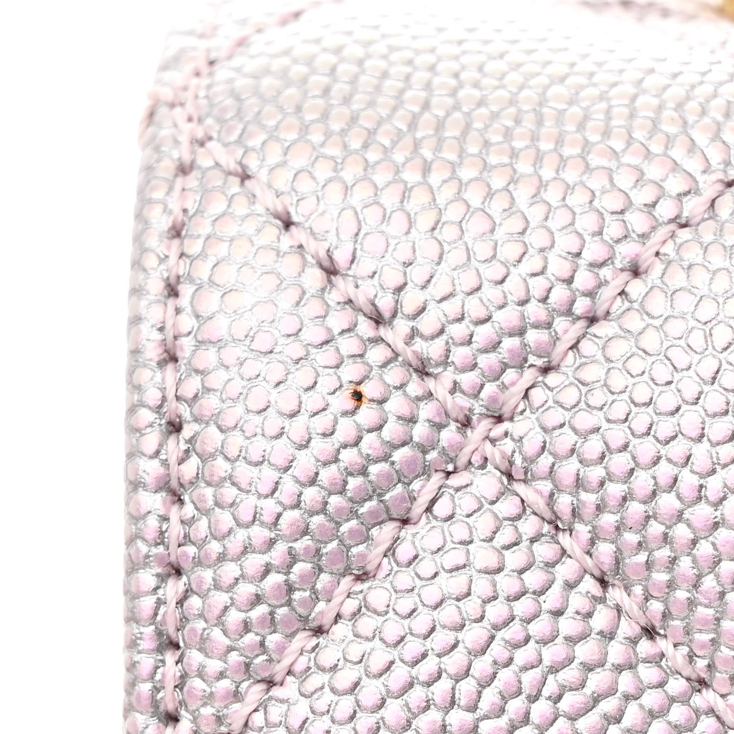 Chanel Metallic Caviar Quilted Extra Mini Coco Handle Flap Light Pink 12 of 12