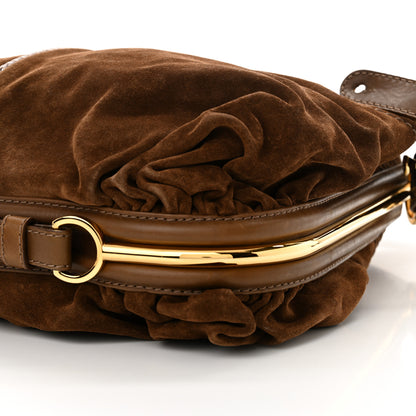 Jimmy Choo Suede Snakeskin Shoulder Bag Dark Tan 8 of 8
