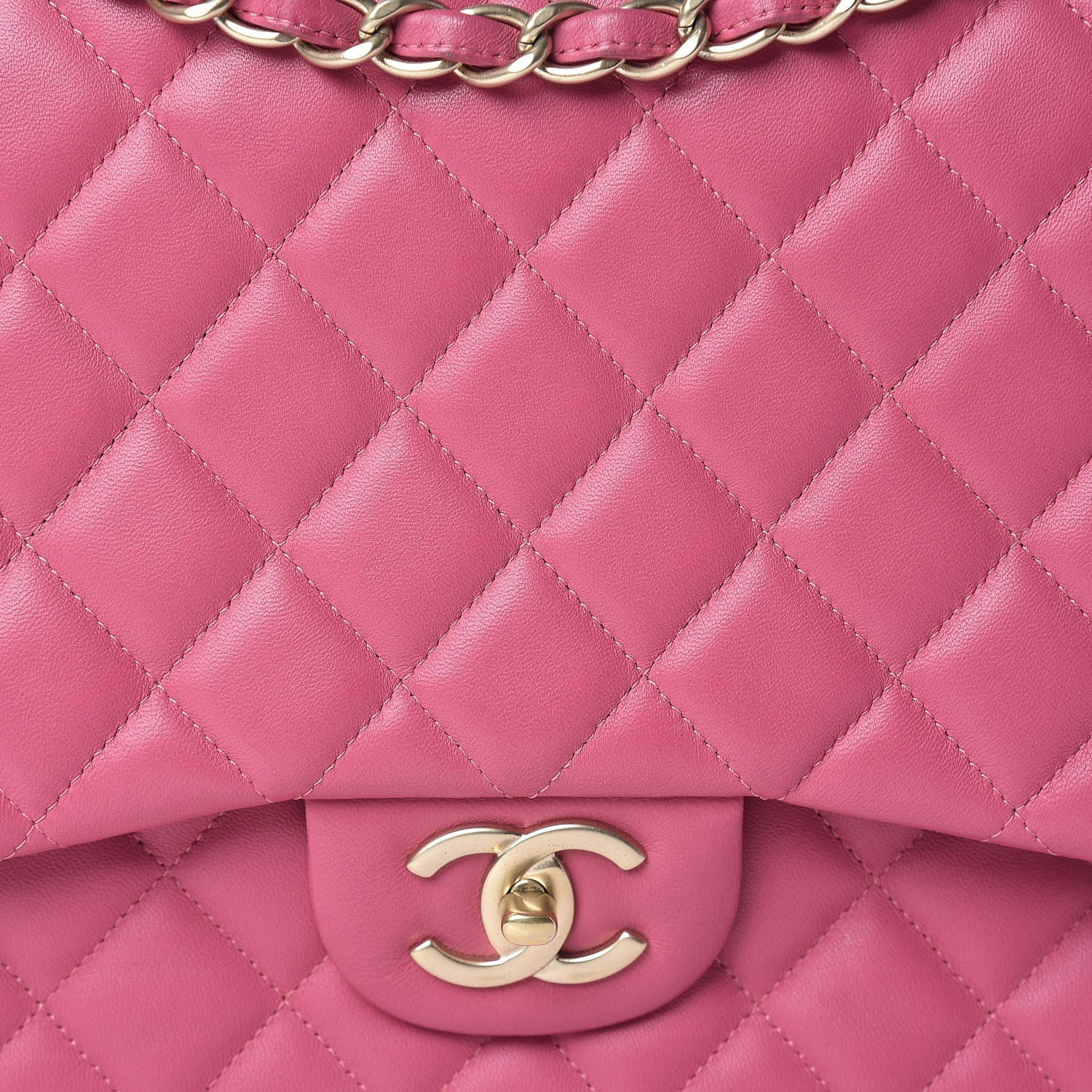 Chanel Lambskin Quilted Maxi Double Flap Dark Pink 8 of 19