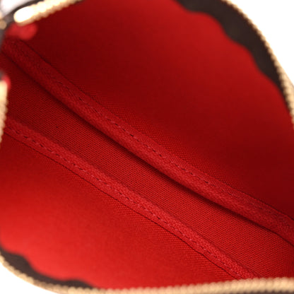 Louis Vuitton Damier Ebene 2019 Christmas Animation Mini Pochette Accessories Red 5 of 7