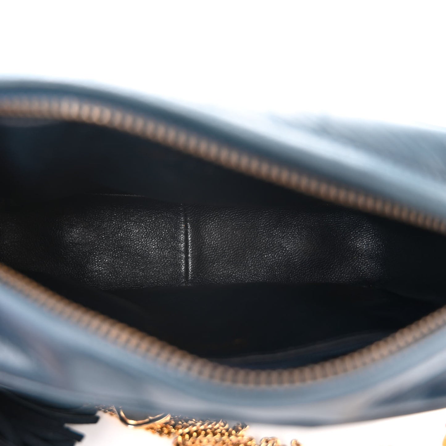 Lambskin Quilted Tassel Flap Camera Case Navy