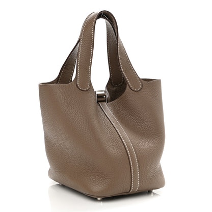 Hermes Taurillon Clemence Picotin Lock 18 PM Etoupe 3 of 12