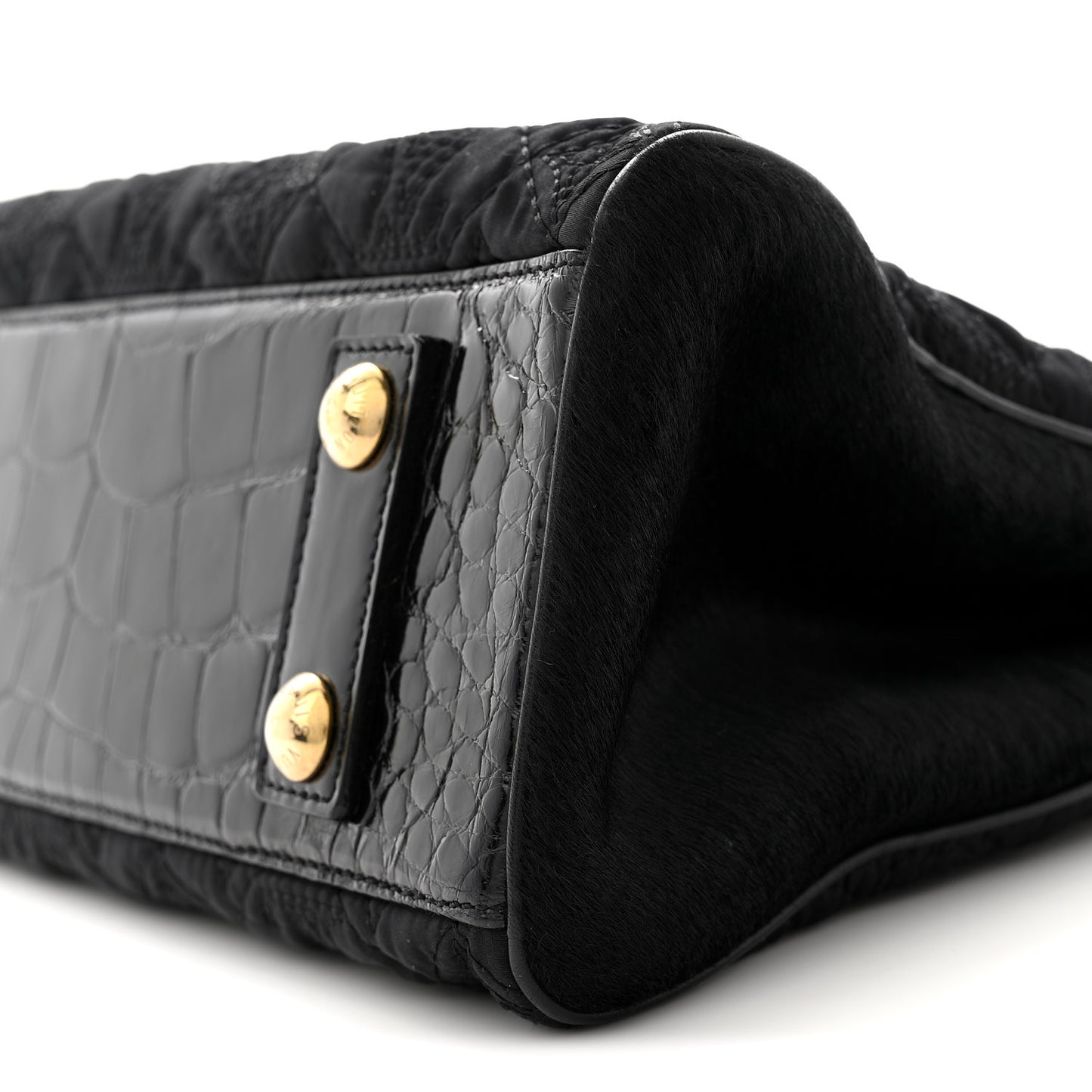 Monogram Silk Pony Hair Alligator Trim Linda Black