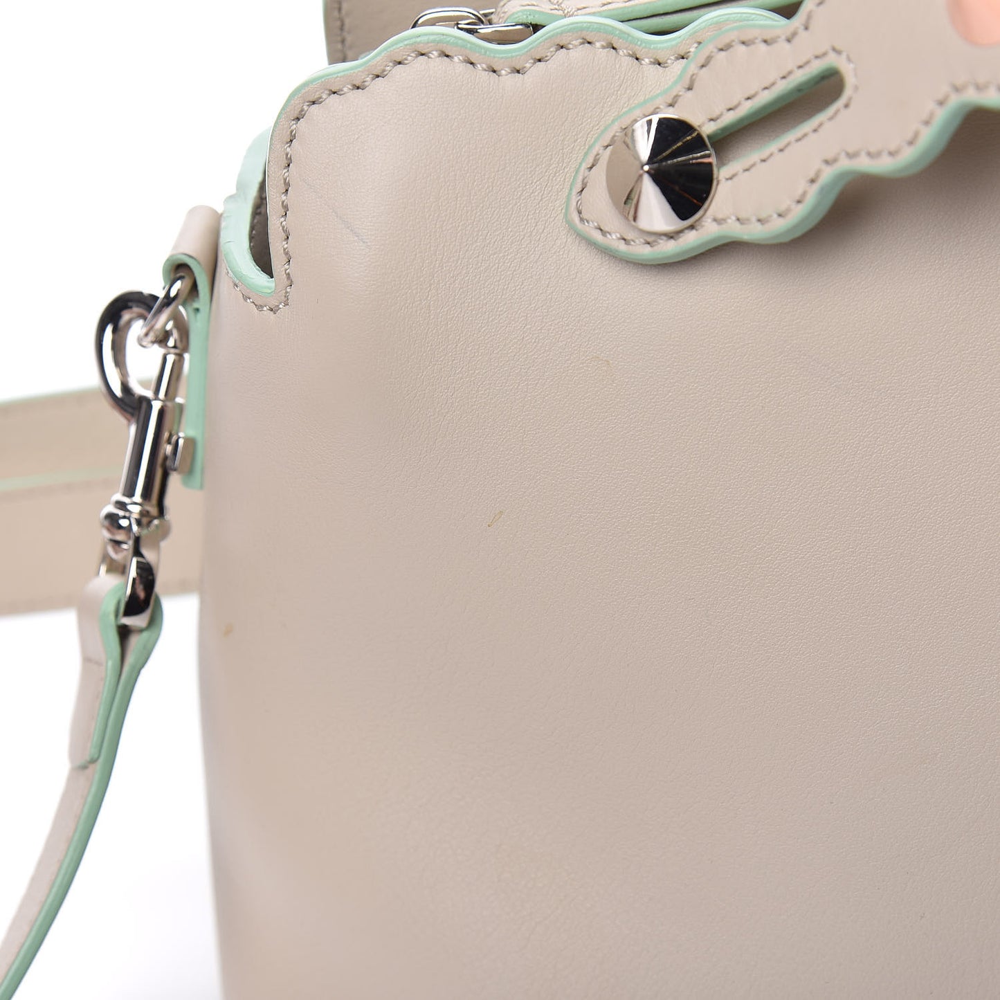 Vitello Dolce Scalloped Studded Medium By The Way Boston Bag Latte