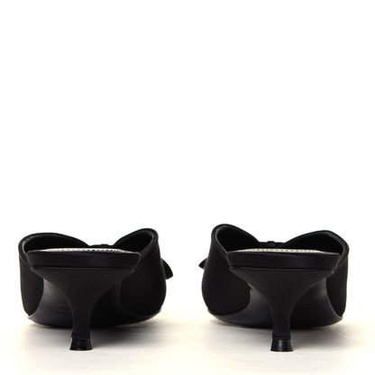 Balenciaga Satin Pointed Toe Knife 40mm Mules 38.5 Black 5 of 7