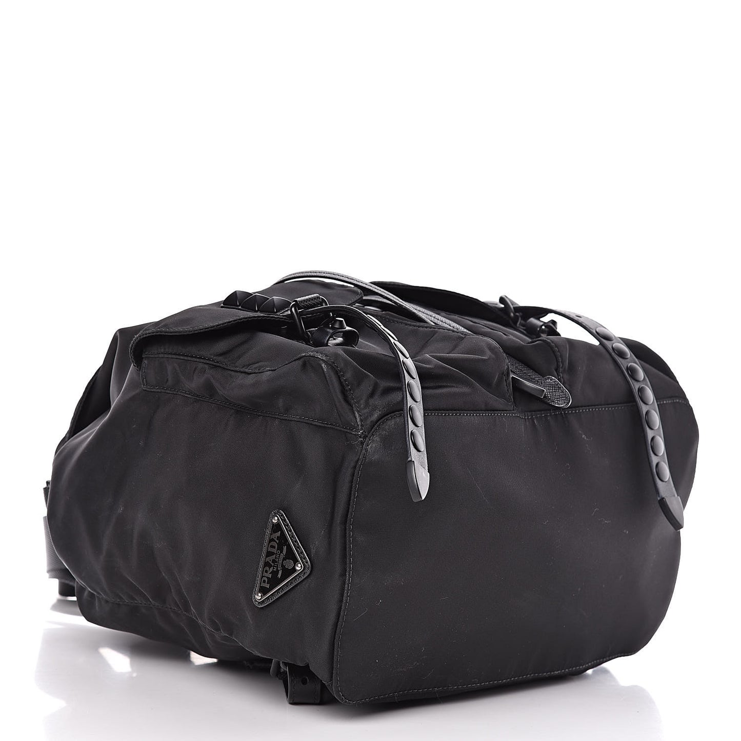 Nylon New Vela Monochrome Studded Backpack Black