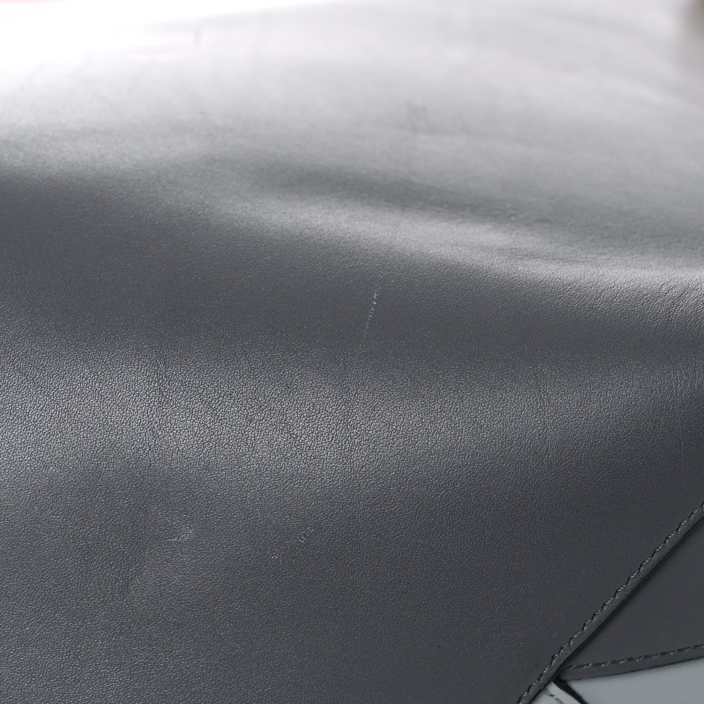Shiny Smooth Calfskin Small Twisted Cabas Kohl Cloud