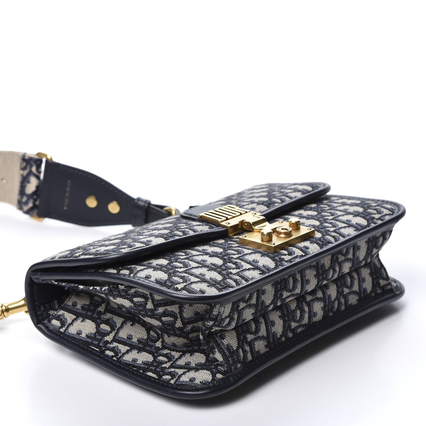 Oblique Small DiorAddict Flap Bag Navy Blue