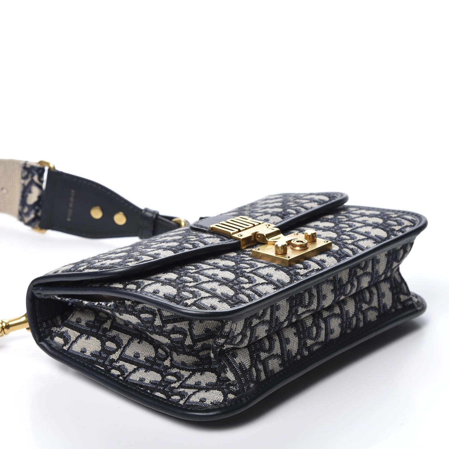 Christian Dior Oblique Small DiorAddict Flap Bag Navy Blue 3 of 9