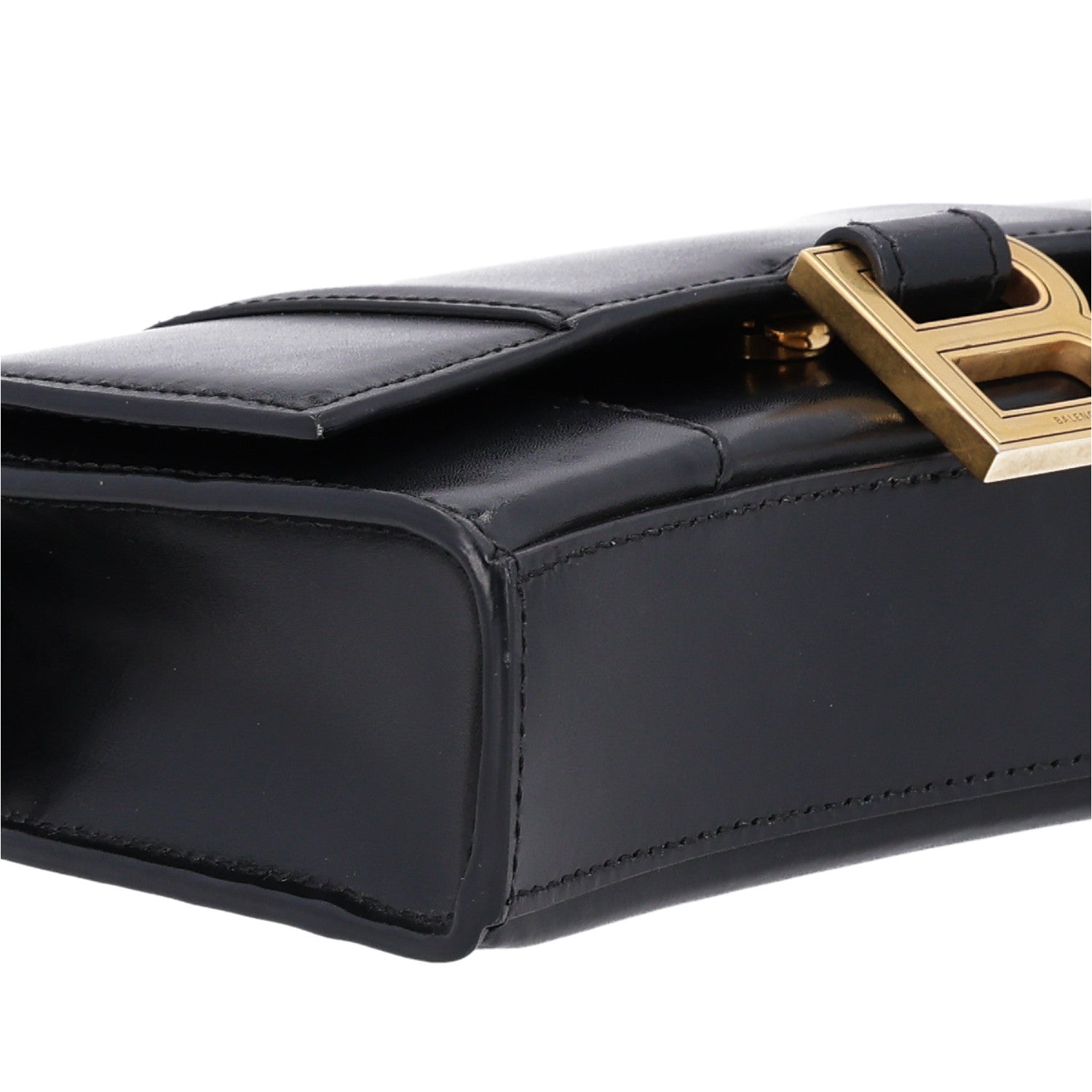 Balenciaga Shiny Box Calfskin Hourglass Chain Bag Black 9 of 10