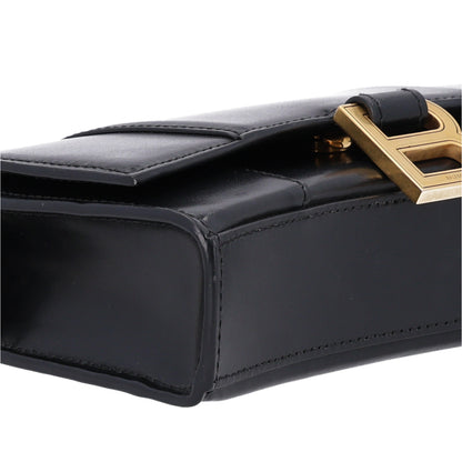 Balenciaga Shiny Box Calfskin Hourglass Chain Bag Black 9 of 10