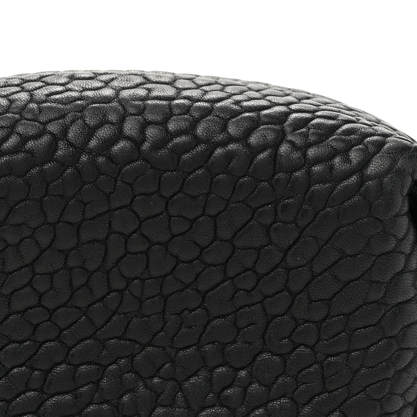 Pebbled Lambskin Small Ricco Shoulder Bag Black