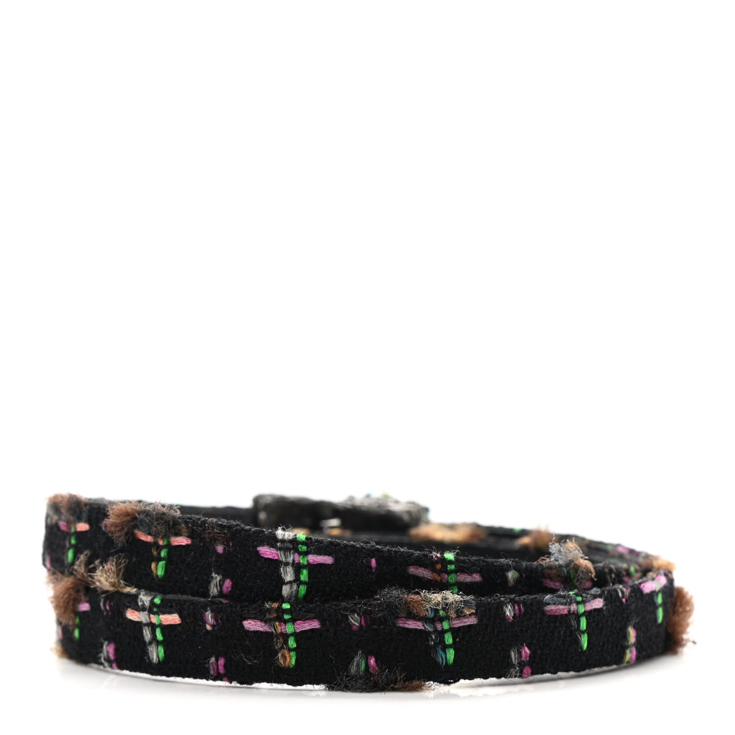 Tweed CC Belt 80 32 Black Multicolor