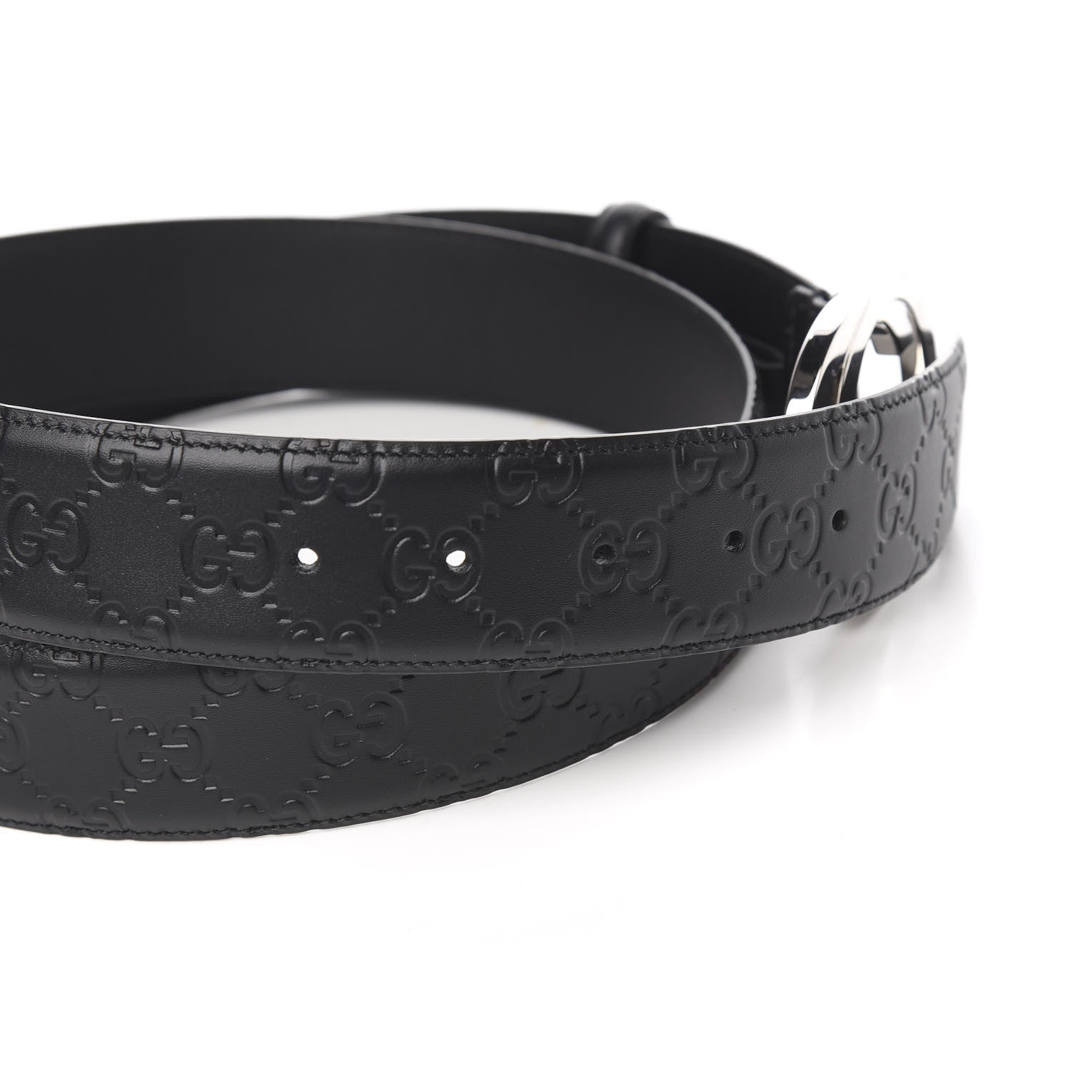 Gucci Guccissima Signature Interlocking G 40mm Belt 115 46 Black 3 of 5